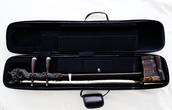 Erhu, Alto Fiddle, Professional Ebony, Dragon Head Carving, Deluxe Hard Case & study book! 专业黑檀龙头二胡, 送高级硬盒, 送二胡教材!