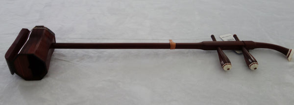 GaoHu (Chinese soprano fiddle), Sandalwood, Oblate Barrel, 高胡, 科特迪瓦紫檀木,扁筒,乐海制. 北方最老字号,最大名牌