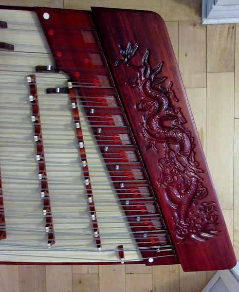 Yangqin dulcimer, 402 model. Rosewood frame, Dragon Carving. Set up & tuned. FREE LESSON WITH YANGQIN MASTER花梨木雕龙扬琴