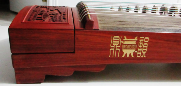 Guzheng (Koto, Gayagum) Full-sized 64". Red Rosewood. Engraving. Professional Grade 古筝 专业红花梨 镂花 名牌鼎韵
