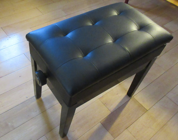 Piano bench. adjustable height (18"-22"), Padded, Storage. Faux Leather