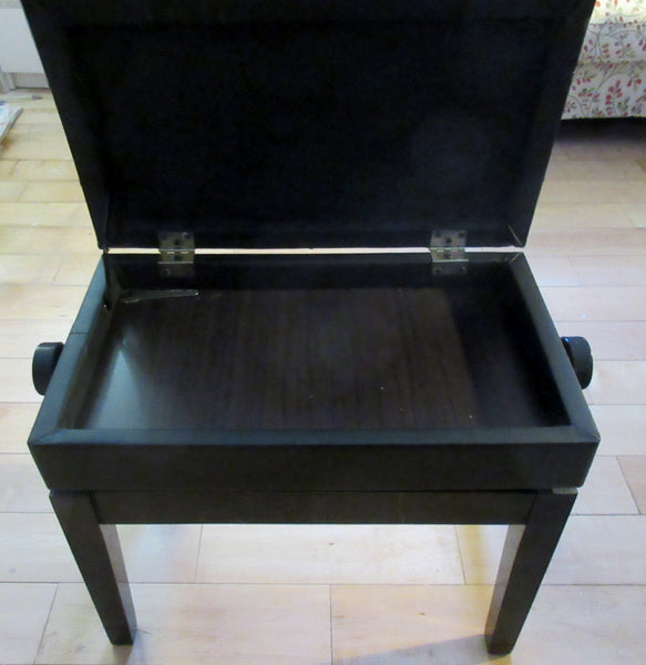 Piano bench. adjustable height (18"-22"), Padded, Storage. Faux Leather