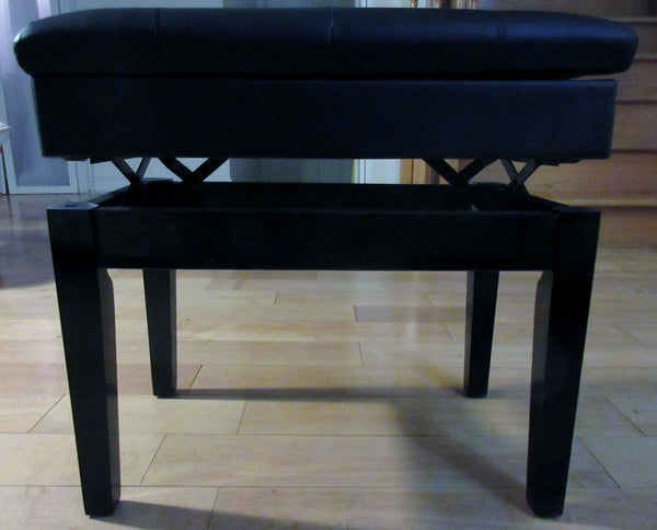 Piano bench. adjustable height (18"-22"), Padded, Storage. Faux Leather
