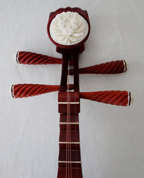 Pipa, Professional Hardwood, rosewood Tuning Pegs/Xiang Frets (Chinese lute, Biwa)硬木琵琶,花梨木轴项