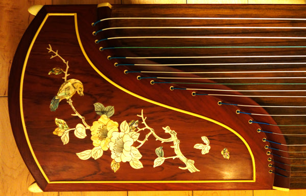 Guzheng (Koto, Gayagum). Full-sized 64". Redwood+seashell inlay, Professional Grade红木贝雕古筝