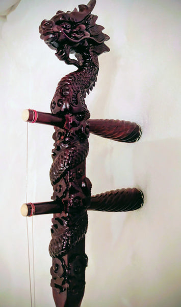 Erhu, Alto Fiddle, Professional Sandalwood, Carved Dragon Head, Deluxe Hard Case科特迪瓦紫檀木龙头二胡，高级硬盒