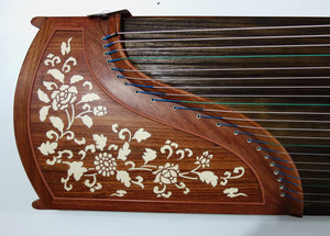 Guzheng (Koto, Gayagum) Full-sized 64". Brazilian Rosewood, Bone inlay, Concert Grade 古筝 巴西花梨 骨嵌花  名牌鼎韵
