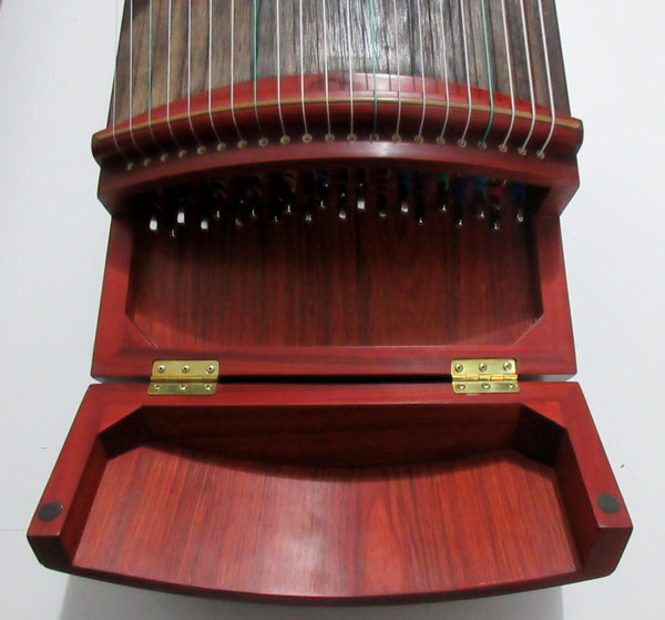 Guzheng (Koto, Gayagum) Full-sized 64". Red Rosewood. Engraving. Professional Grade 古筝 专业红花梨 镂花 名牌鼎韵